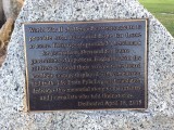 Memorial stone for Ernie Pyle, being dedicated on the 70th anniversary of his death, April 18, 2015, at National Memorial Cemetery of the Pacific, Punchbowl Crater, Hawaii.